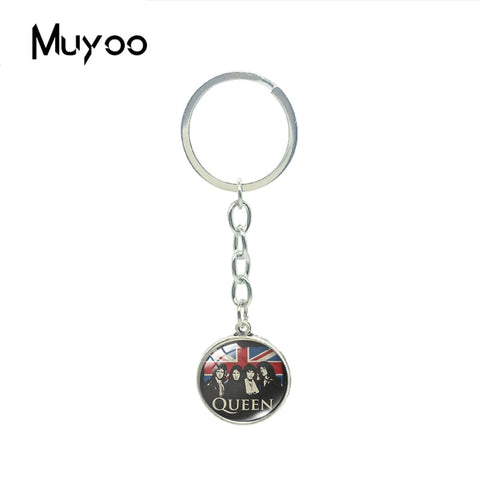 2020 New Design Rock Band Queen Double Side Bag Car Holder Keychain Queen Band Musician Jewelry Keyring for Fans