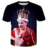 3D print Queen Band Freddie Mercury Rock men's T shirt Cool T-shirt Cool Tee shirt/Streetwear Men Clothes 2019 Oversized 5XL TOP