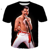 3D print Queen Band Freddie Mercury Rock men's T shirt Cool T-shirt Cool Tee shirt/Streetwear Men Clothes 2019 Oversized 5XL TOP