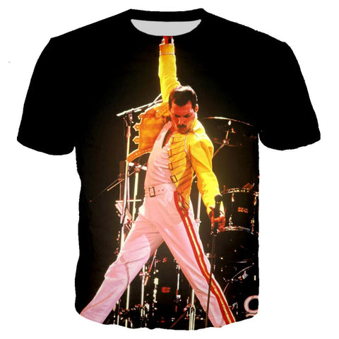 3D print Queen Band Freddie Mercury Rock men's T shirt Cool T-shirt Cool Tee shirt/Streetwear Men Clothes 2019 Oversized 5XL TOP