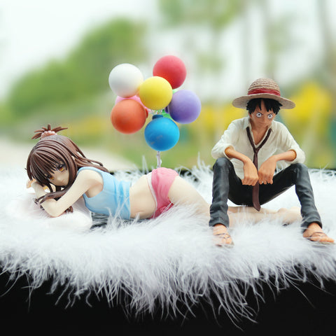 Car Decoration Products Cartoon Anime Luffy Sexy Empress Figurines Balloon Ornaments Model Auto Interior Accessories Toys Gifts