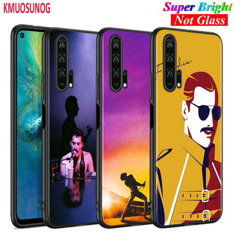 Black Silicone Cover Freddie Mercury Queen band for Huawei Honor 10i 9X 8X 20 10 9 Lite 8 8A 7A 7C Pro Lite Phone Case