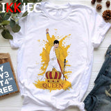 Freddie Mercury Fashion T Shirt Men The Queen Band Punk Rock T-Shirt Funny Cartoon Tshirt Casual Hip Hop Casual Top Tees Male