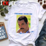 Freddie Mercury Fashion T Shirt Men The Queen Band Punk Rock T-Shirt Funny Cartoon Tshirt Casual Hip Hop Casual Top Tees Male