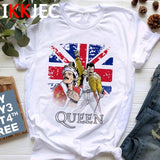 Freddie Mercury Fashion T Shirt Men The Queen Band Punk Rock T-Shirt Funny Cartoon Tshirt Casual Hip Hop Casual Top Tees Male