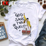 Freddie Mercury Fashion T Shirt Men The Queen Band Punk Rock T-Shirt Funny Cartoon Tshirt Casual Hip Hop Casual Top Tees Male