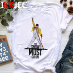 Freddie Mercury Fashion T Shirt Men The Queen Band Punk Rock T-Shirt Funny Cartoon Tshirt Casual Hip Hop Casual Top Tees Male