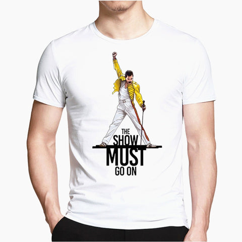 Freddie Mercury The Queen Band T-Shirt Mens Hip Hop Rock Hipster T Shirt Casual Tshirts harajuku Top Tees