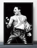Posters and Prints Freddie Mercury Queen Musician Rock Band Legendary Pop Star Poster Wall Art Canvas Painting Room Home Decor