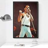 Posters and Prints Freddie Mercury Queen Musician Rock Band Legendary Pop Star Poster Wall Art Canvas Painting Room Home Decor