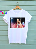 Queen Band Freddie Mercury fashion t shirt women oil painting print gothic Top Tees sunglasses men Colorful Graphic Rock Tops