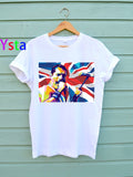 Queen Band Freddie Mercury fashion t shirt women oil painting print gothic Top Tees sunglasses men Colorful Graphic Rock Tops