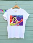 Queen Band Freddie Mercury fashion t shirt women oil painting print gothic Top Tees sunglasses men Colorful Graphic Rock Tops