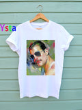 Queen Band Freddie Mercury fashion t shirt women oil painting print gothic Top Tees sunglasses men Colorful Graphic Rock Tops