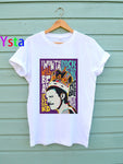 Queen Band Freddie Mercury fashion t shirt women oil painting print gothic Top Tees sunglasses men Colorful Graphic Rock Tops