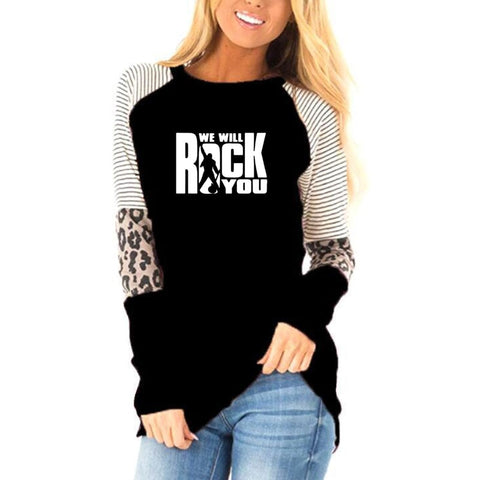 We Will Rock You Women T Shirt Queen Rock Band Cotton fashion 2019 Autumn Women Long Sleeve T Shirt