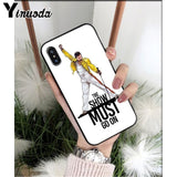 Yinuoda Freddie Mercury Queen Band TPU Soft Silicone Phone Case Cover for iPhone X XS MAX 6 6S 7 7plus 8 8Plus 5 5S XR