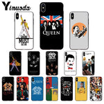 Yinuoda Freddie Mercury Queen Band TPU Soft Silicone Phone Case Cover for iPhone X XS MAX 6 6S 7 7plus 8 8Plus 5 5S XR