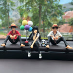 Car Interior Decoration Cartoon Anime Luffy Yukino Set Action Figure Model Balloon Ornaments Auto Product Accessories Toys Gifts