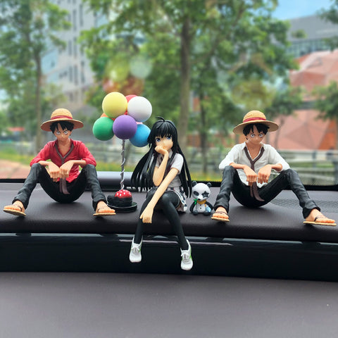 Car Interior Decoration Cartoon Anime Luffy Yukino Set Action Figure Model Balloon Ornaments Auto Product Accessories Toys Gifts